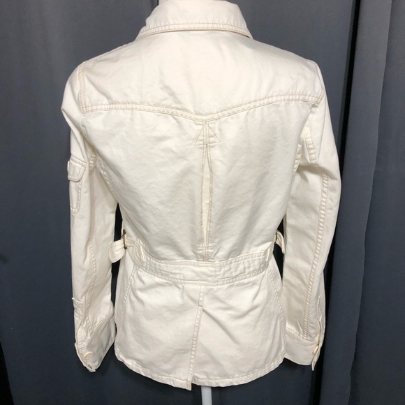 J. Crew cream Jean Jacket w/Tan Stitching.   C50 - Picture 6 of 8